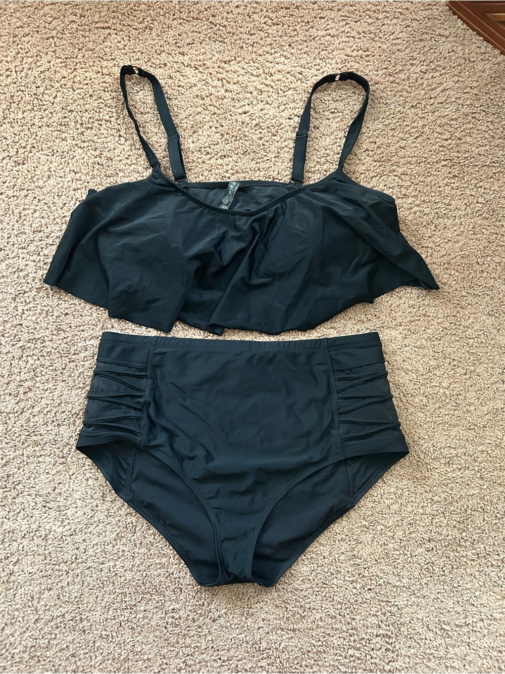 Torrid Size 2 Black Two-Piece Flounce Bikini Set - Picture 2 of 12